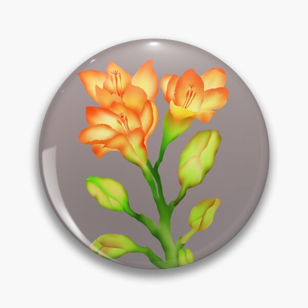 Item preview, Bright yellow Freesia flowers blooming in the grass designed and sold by Nattapoom Fongkum.