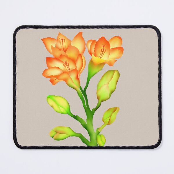 Item preview, Bright yellow Freesia flowers blooming in the grass designed and sold by Nattapoom Fongkum.