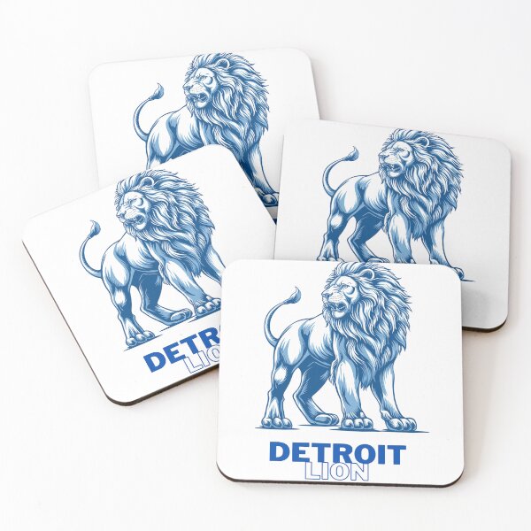 Item preview, A blue lion stands majestically and is marked with the letters Detroit lion. designed and sold by Witoon077.