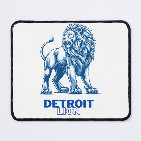 Item preview, A blue lion stands majestically and is marked with the letters Detroit lion. designed and sold by Witoon077.