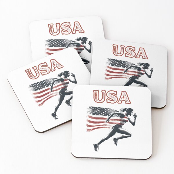 Item preview, USA American Flag Track And Field Gift Team Women Girls designed and sold by R&BApparel.