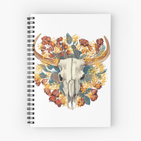 Item preview, Longhorn Skull, Eucalyptus, Gum Blossoms and Wattle designed and sold by TraceyMackieArt.