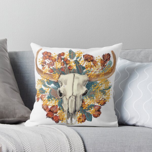 Item preview, Longhorn Skull, Eucalyptus, Gum Blossoms and Wattle designed and sold by TraceyMackieArt.
