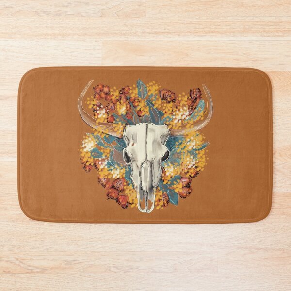 Item preview, Longhorn Skull, Eucalyptus, Gum Blossoms and Wattle designed and sold by TraceyMackieArt.