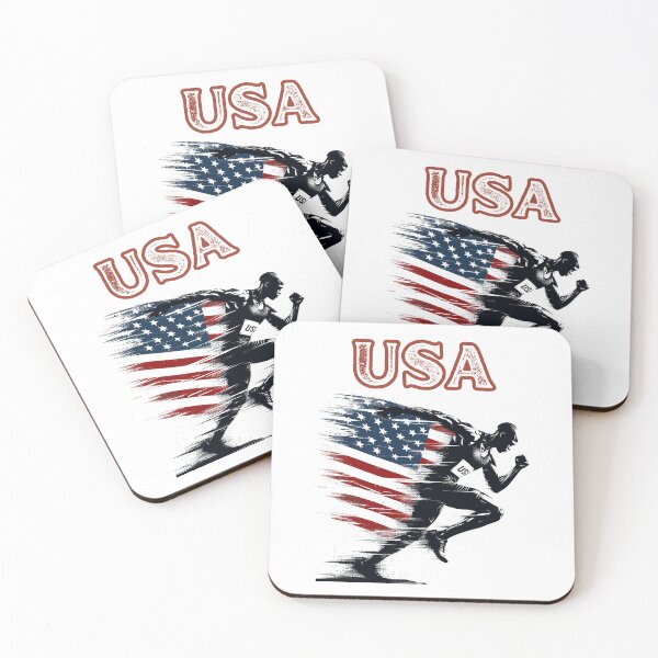 Item preview, USA American Flag Track And Field Gift Team Men Boys designed and sold by R&BApparel.