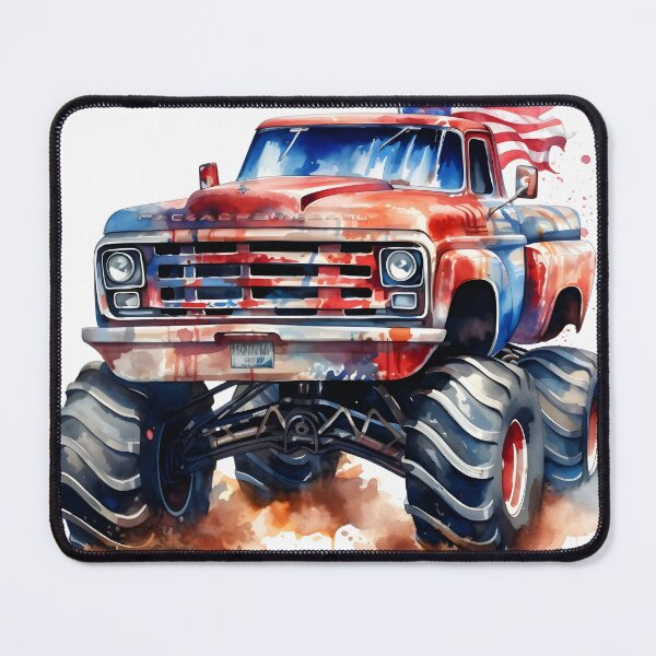 Item preview, Watercolor drawing of a monster truck designed and sold by dcrc.