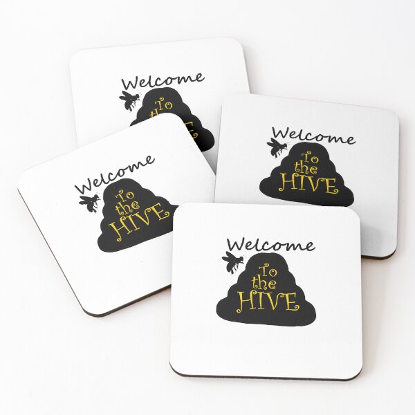 Item preview, Welcome To The Hive - Black and Gold Text with Bee and Hive designed and sold by MountMercantile.