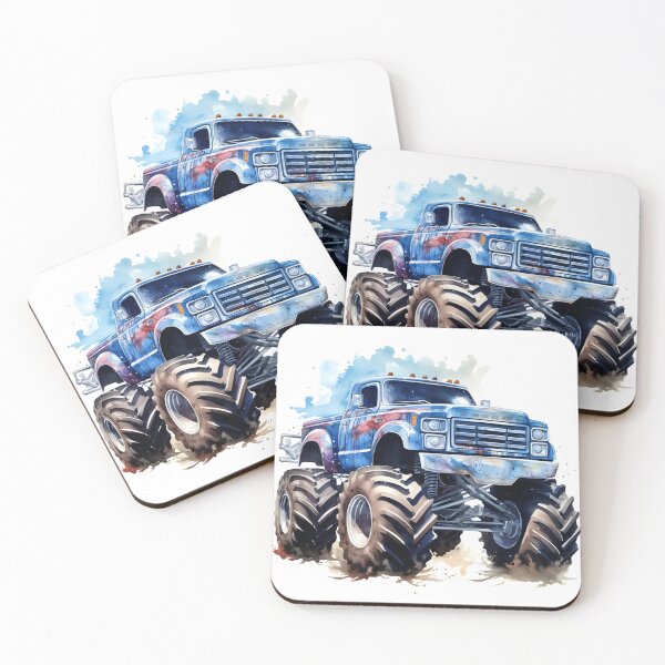 Item preview, Watercolor drawing of a monster truck designed and sold by dcrc.