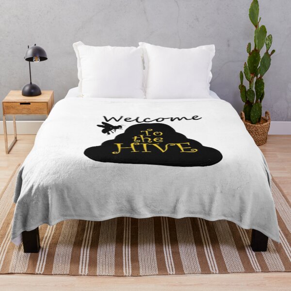 Item preview, Welcome To The Hive - Black and Gold Text with Bee and Hive designed and sold by MountMercantile.