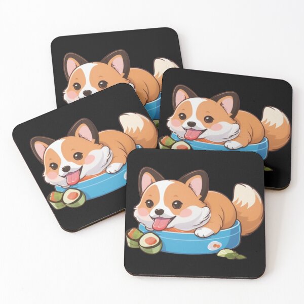 Item preview, Adorable Animal: Cute Kawaii Corgi Eating Sushi designed and sold by BaisaStudio.