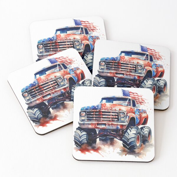Item preview, watercolor drawing of a monster truck designed and sold by dcrc.