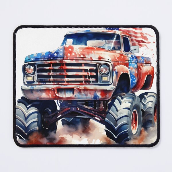 Item preview, watercolor drawing of a monster truck designed and sold by dcrc.