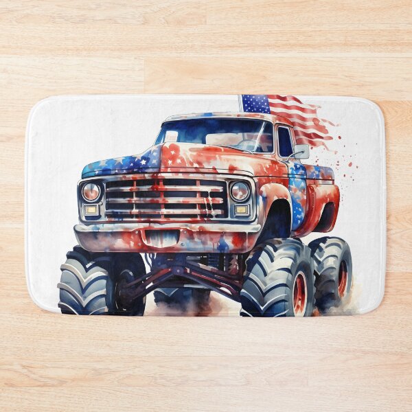 Item preview, watercolor drawing of a monster truck designed and sold by dcrc.