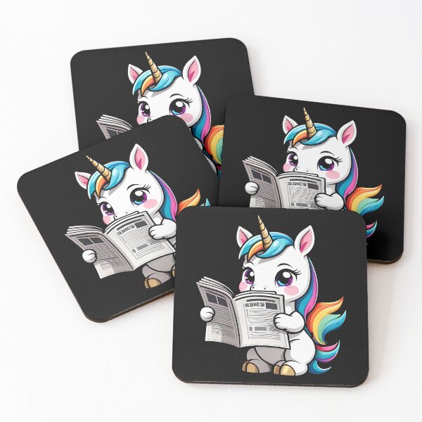 Item preview, Cute Unicorn Reading Newspaper designed and sold by WIKWOK.