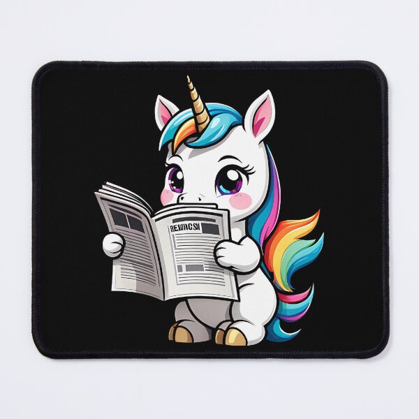 Item preview, Cute Unicorn Reading Newspaper designed and sold by WIKWOK.