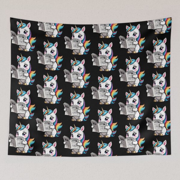 Item preview, Cute Unicorn Reading Newspaper designed and sold by WIKWOK.