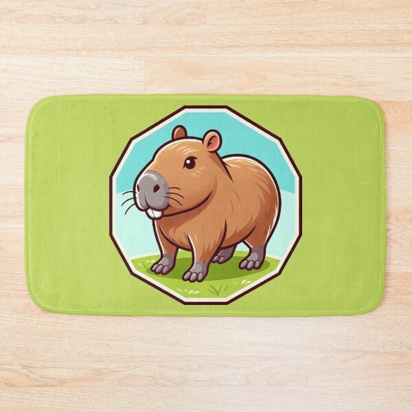 Item preview, Super Cute Happy Capybara Cartoon Illustration Drawing designed and sold by CoffeeIsATrip.