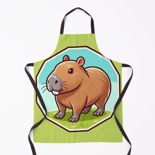 Item preview, Super Cute Happy Capybara Cartoon Illustration Drawing designed and sold by CoffeeIsATrip.
