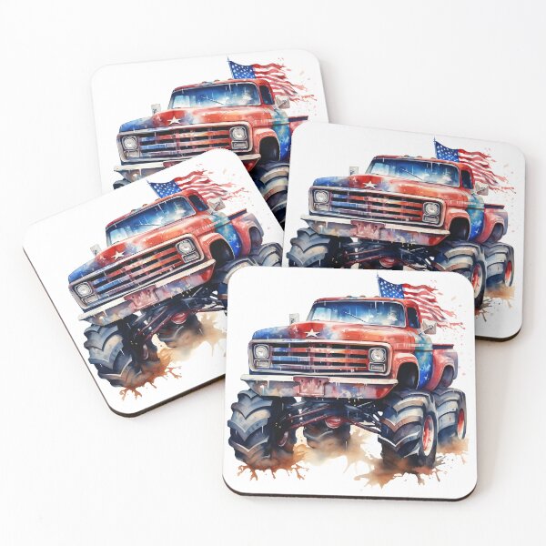 Item preview, watercolor drawing of a monster truck designed and sold by dcrc.