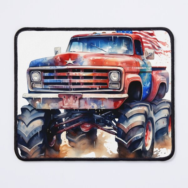 Item preview, watercolor drawing of a monster truck designed and sold by dcrc.