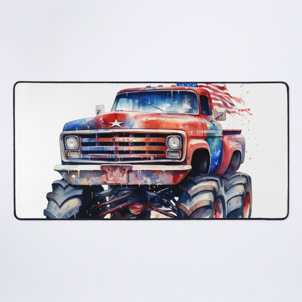 Item preview, watercolor drawing of a monster truck designed and sold by dcrc.