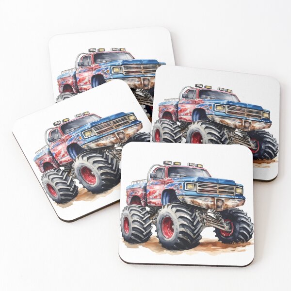 Item preview, watercolor drawing of a monster truck designed and sold by dcrc.