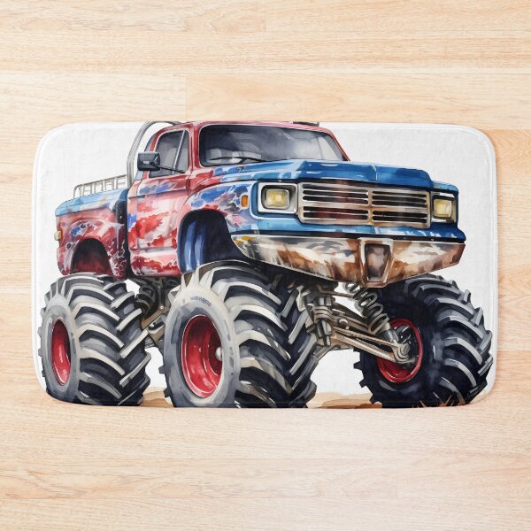 Item preview, watercolor drawing of a monster truck designed and sold by dcrc.