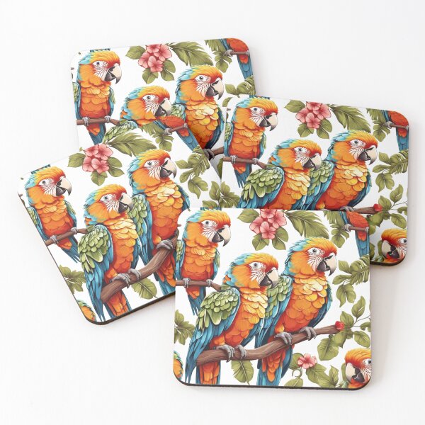 Item preview, Colorful macaw parrots in the jungle designed and sold by Cloe Dauplais.