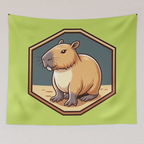 Item preview, Sassy Smirking Capybara Cartoon Illustration Drawing designed and sold by CoffeeIsATrip.