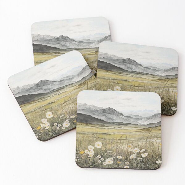 Artikelvorschau, Meadow Melody - Aquarelllandschaft entworfen und verkauft von PigmentPulse.