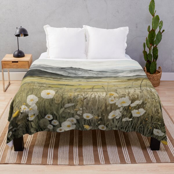 Artikelvorschau, Meadow Melody - Aquarelllandschaft entworfen und verkauft von PigmentPulse.