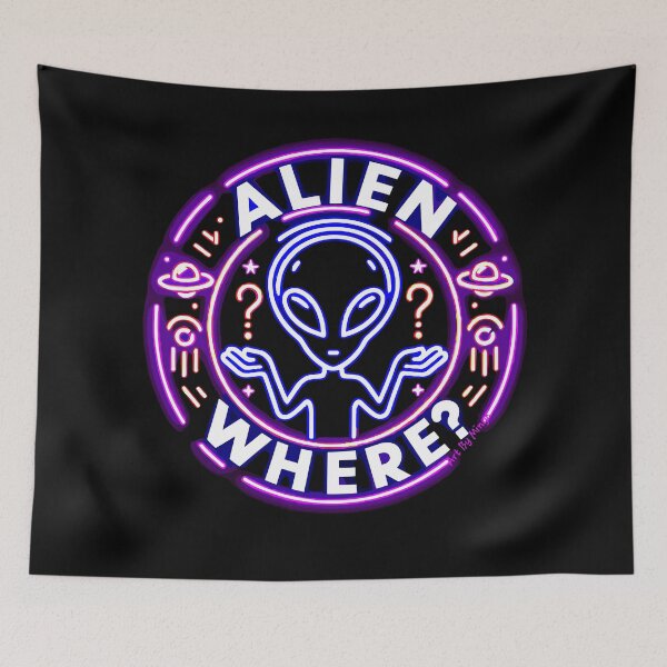 Item preview, Art By Minga Alien Where? Neon purple Alien Design designed and sold by Artbyminga.