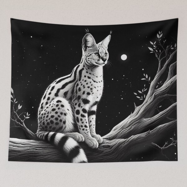 Item preview, A serval on a tree. designed and sold by growing-mom.