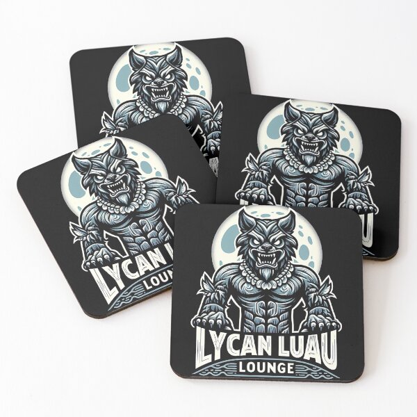 Item preview, Lycan Luau Lounge Werewolf Tiki Bar Graphic designed and sold by SpookshowDesign.