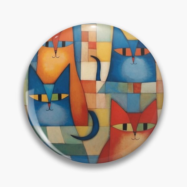 Item preview, Four cute funny cats in a cubist style with a vintage touch. designed and sold by SaraSumi.
