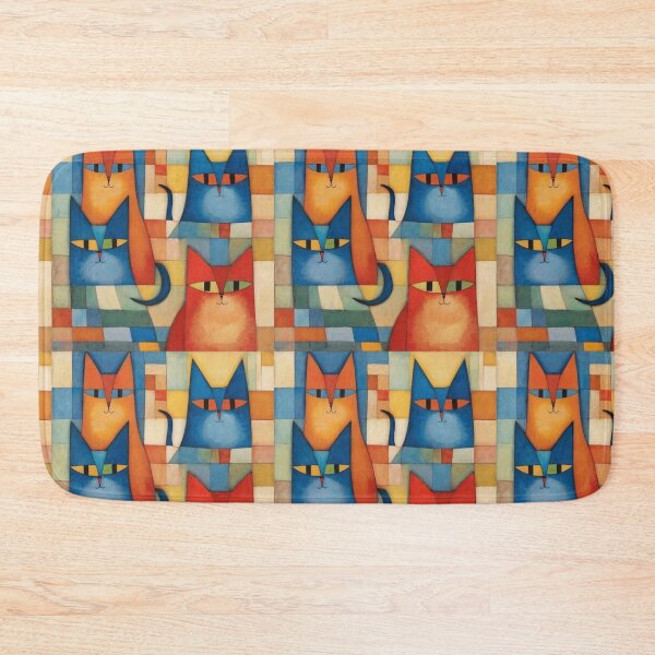 Item preview, Four cute funny cats in a cubist style with a vintage touch. designed and sold by SaraSumi.