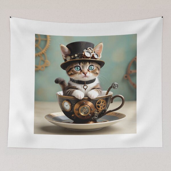 Item preview, Steampunk Kittie in a Cup designed and sold by Mystical Widget Productions.