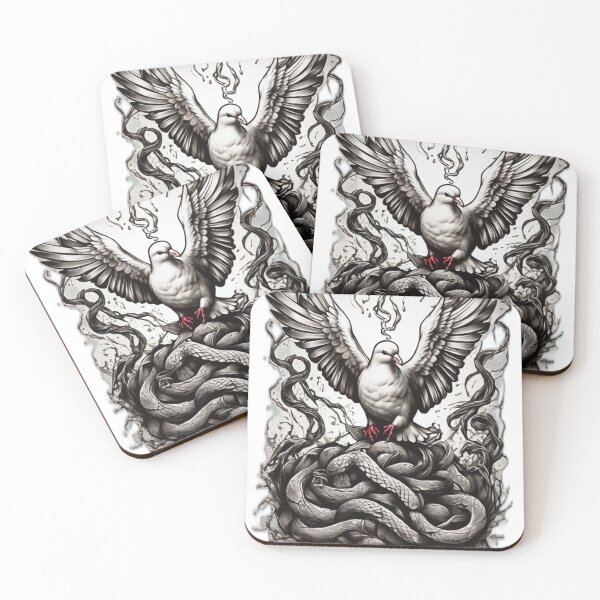 Item preview, Emancipation Ink: Dove Rising from the Serpent's Pit - Tattoo-Inspired T-Shirt Design designed and sold by Newsubh.