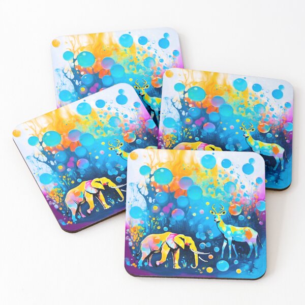 Item preview, Bubbles series, wild animals reindeer elephant designed and sold by janjacbu.