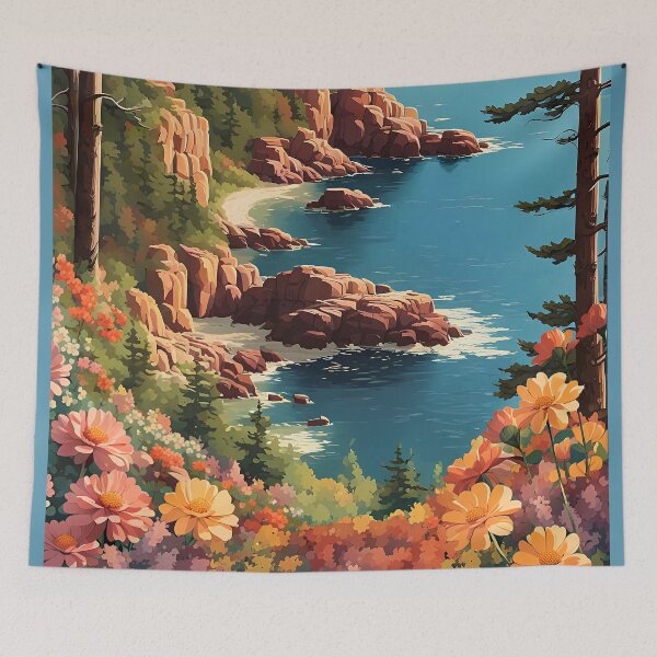 Item preview, Acadia National Park Modern Travel Ad designed and sold by Glimmersmith.
