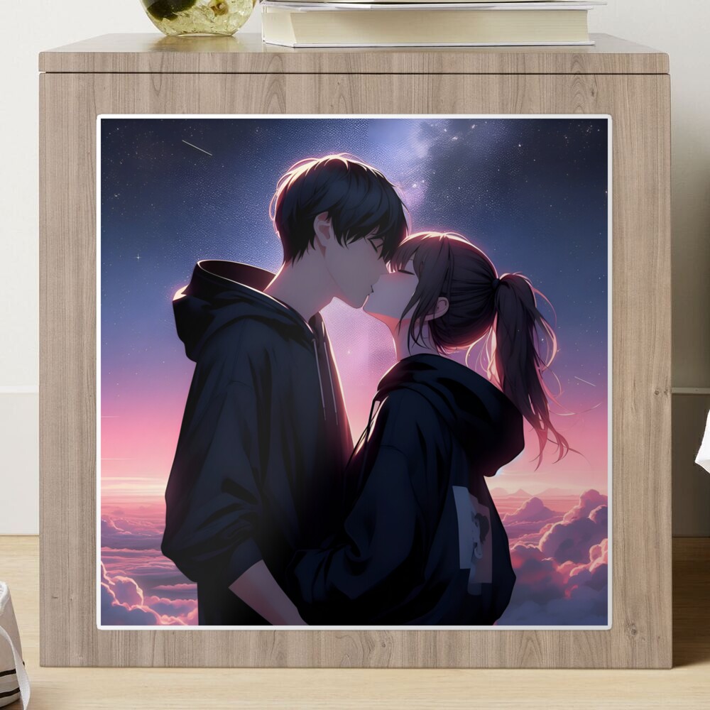 Couple kissing Anime