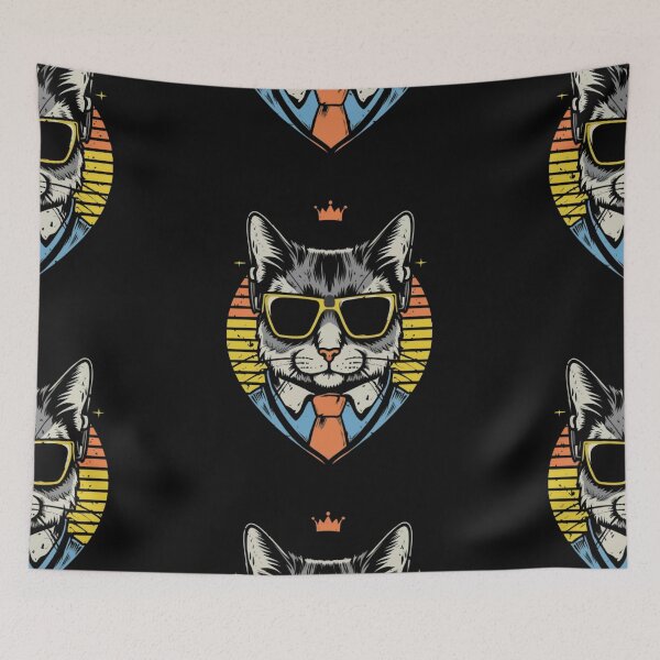 Item preview, Black Cat Bodyguard Crazy Vintage Funny Cat Owner designed and sold by ratchawoot.