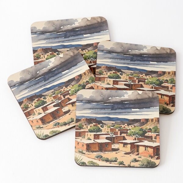 Item preview, Dusty Pueblo Town Watercolor designed and sold by YuckyCat.
