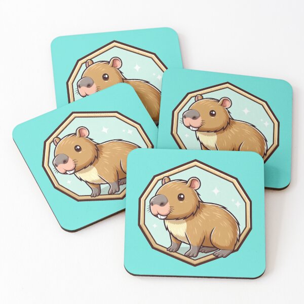 Item preview, Starry Cute Capybara Cartoon Illustration Drawing Happy Cappy designed and sold by CoffeeIsATrip.