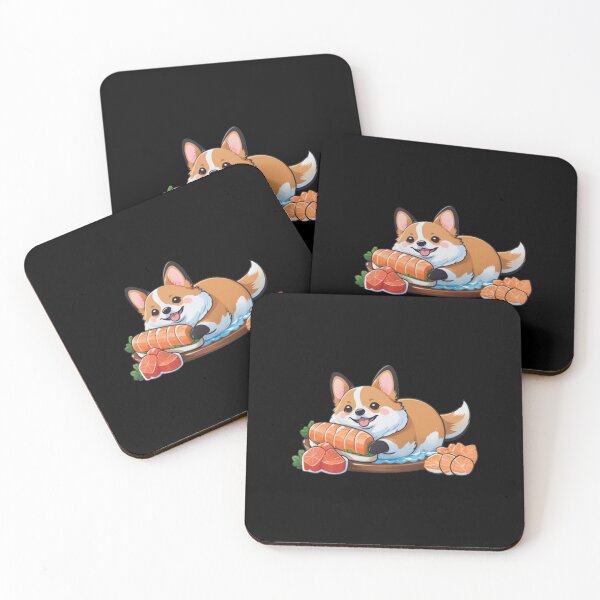 Item preview, Adorable Kawaii Corgi Enjoying Sushi designed and sold by BaisaStudio.