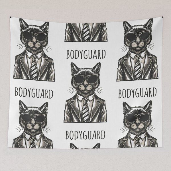 Item preview, Black Cat Bodyguard Crazy Vintage Funny Cat Owner designed and sold by ratchawoot.