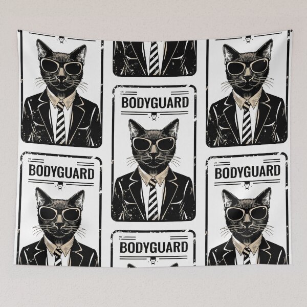 Item preview, Black Cat Bodyguard Crazy Vintage Funny Cat Owner designed and sold by ratchawoot.