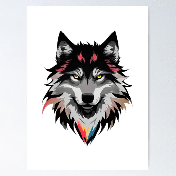 Item preview, Wolf Illustrator Art Colorfull No.10 designed and sold by Rinomano.