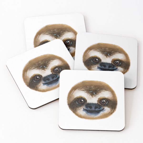 Item preview, Sloth face watercolour painting designed and sold by Funsize-Art.