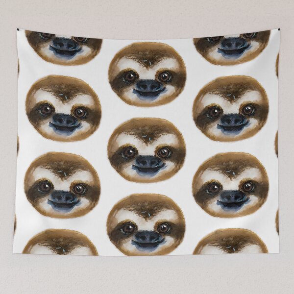 Item preview, Sloth face watercolour painting designed and sold by Funsize-Art.